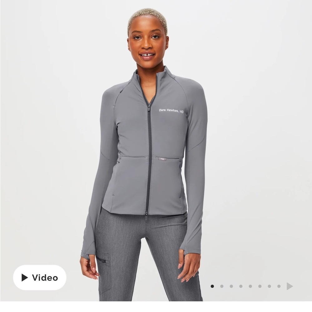 FIGS Women's Gray Scrub Jacket